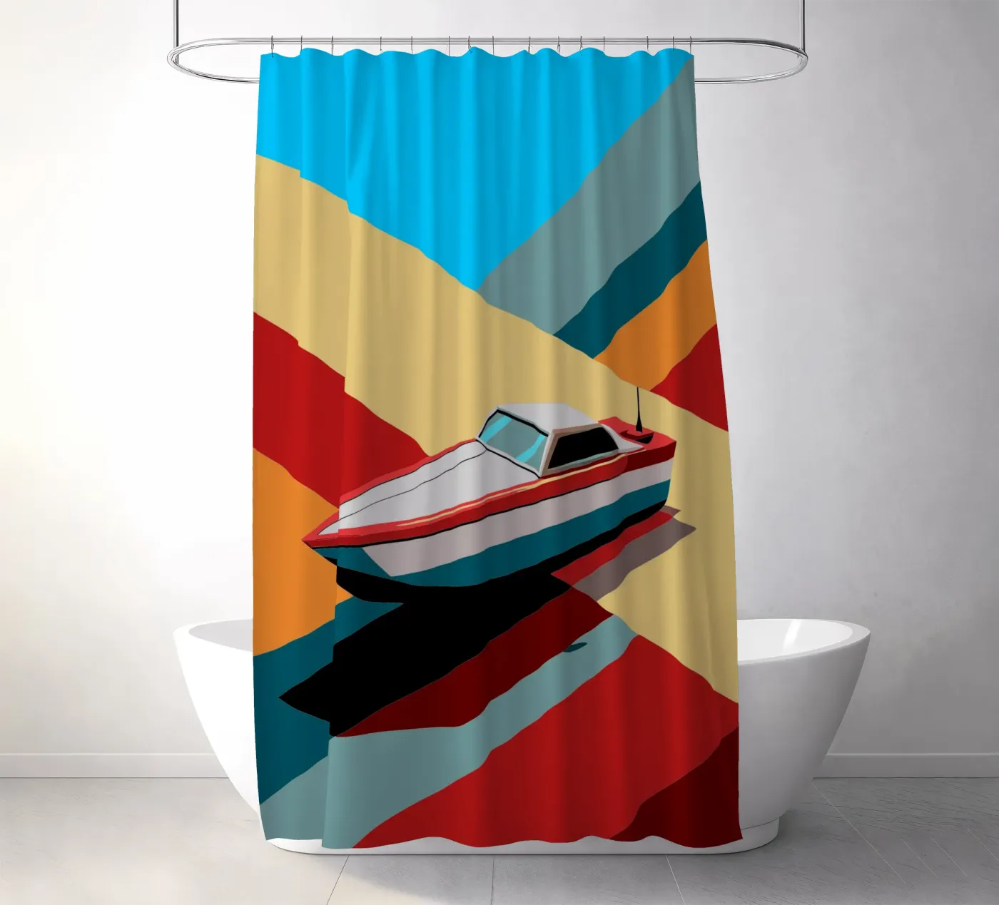 speedboot vector douchegordijn van Elfath