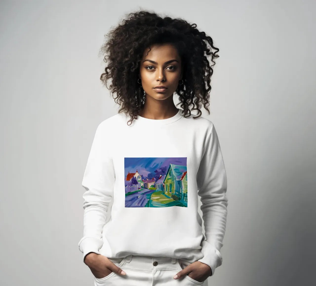 Chromatischer Straßenbummel Sweatshirt von Celestial Harmony
