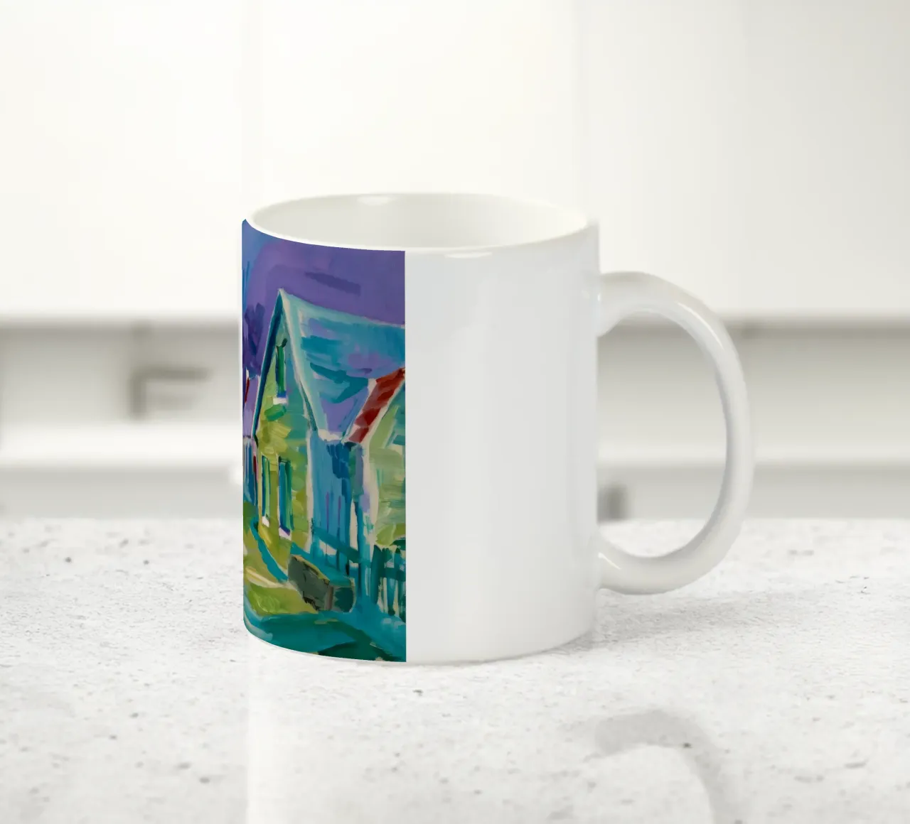 Chromatischer Straßenbummel Keramik Tasse von Celestial Harmony