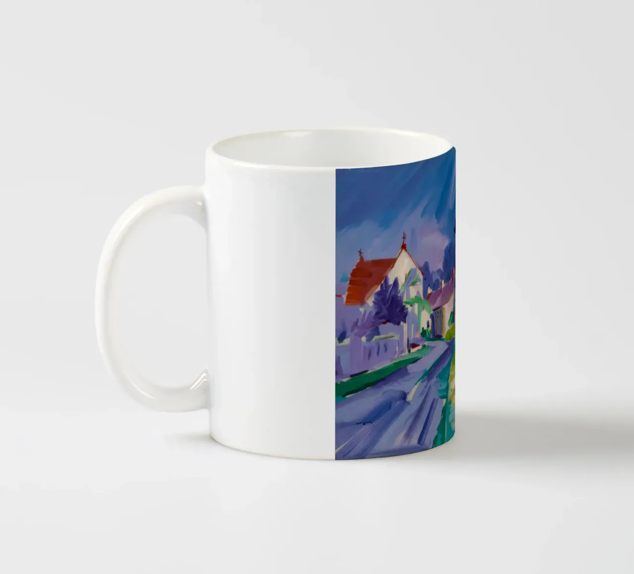 Chromatischer Straßenbummel Keramik Tasse von Celestial Harmony