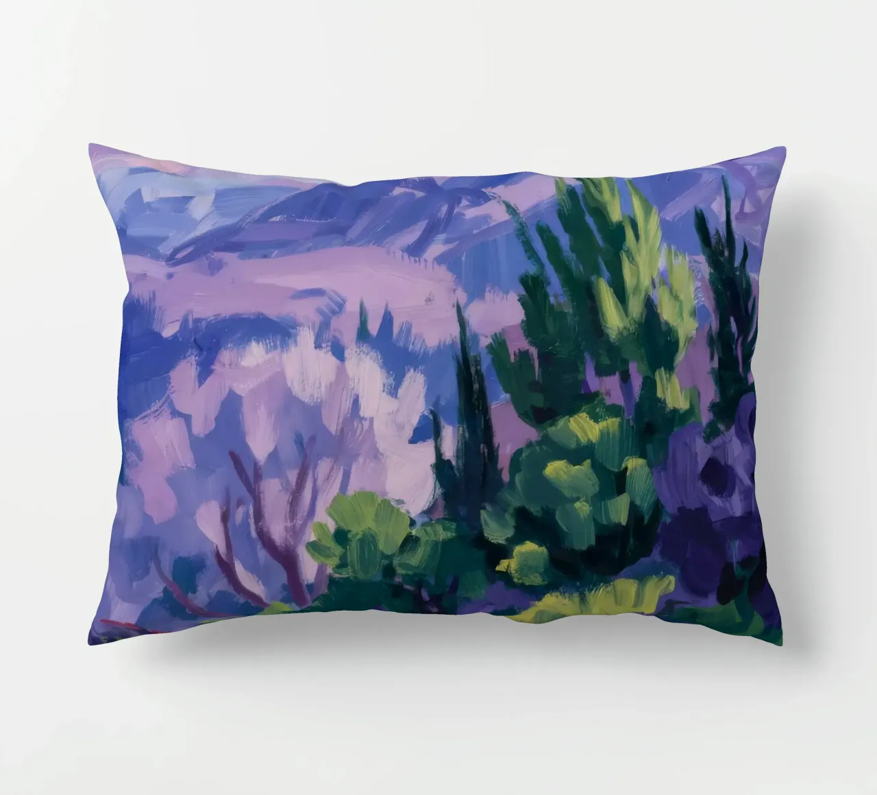 Echi di montagna viola cuscino da Radiance Landscape