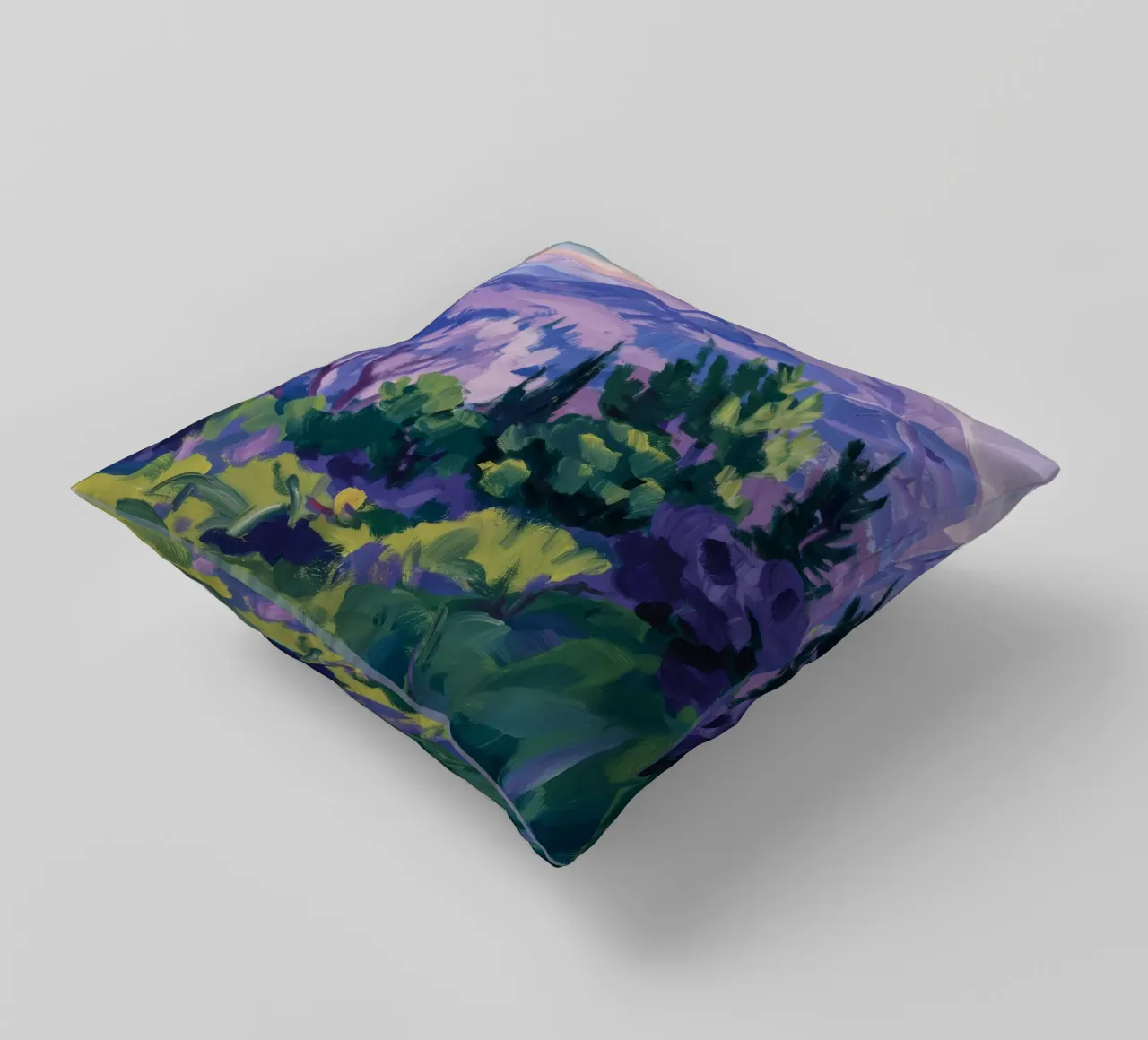 Echi di montagna viola cuscino da Radiance Landscape