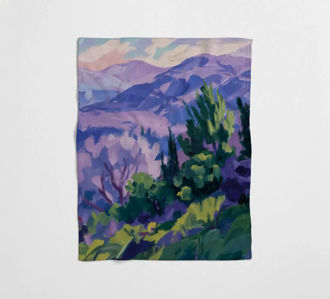 Echi di montagna viola coperta in pile da Radiance Landscape