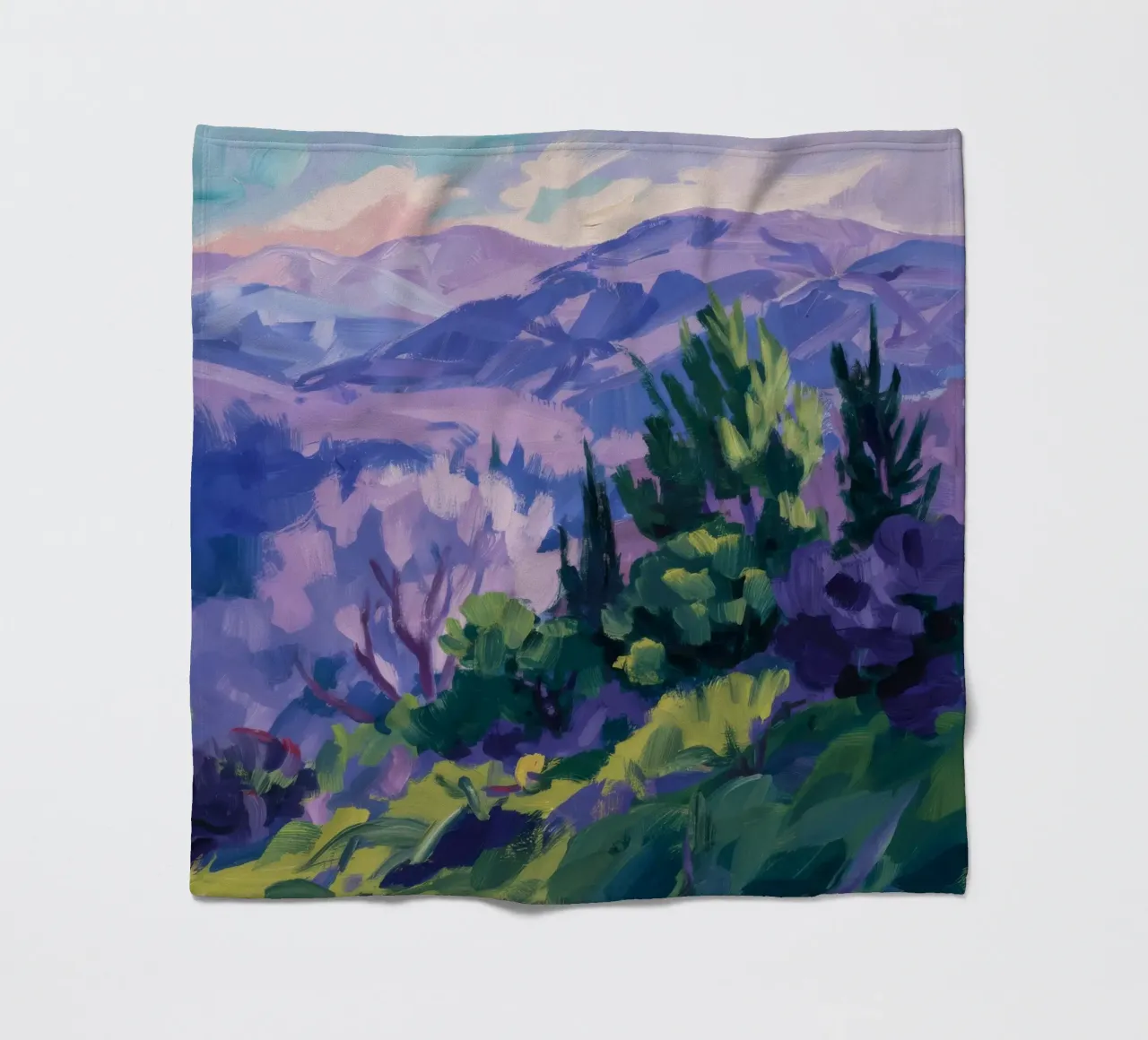 Echi di montagna viola coperta in pile da Radiance Landscape