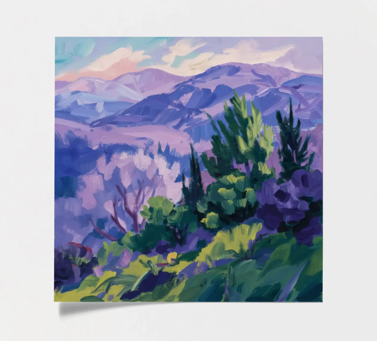 Échos de la montagne violette planche autocollant de Radiance Landscape