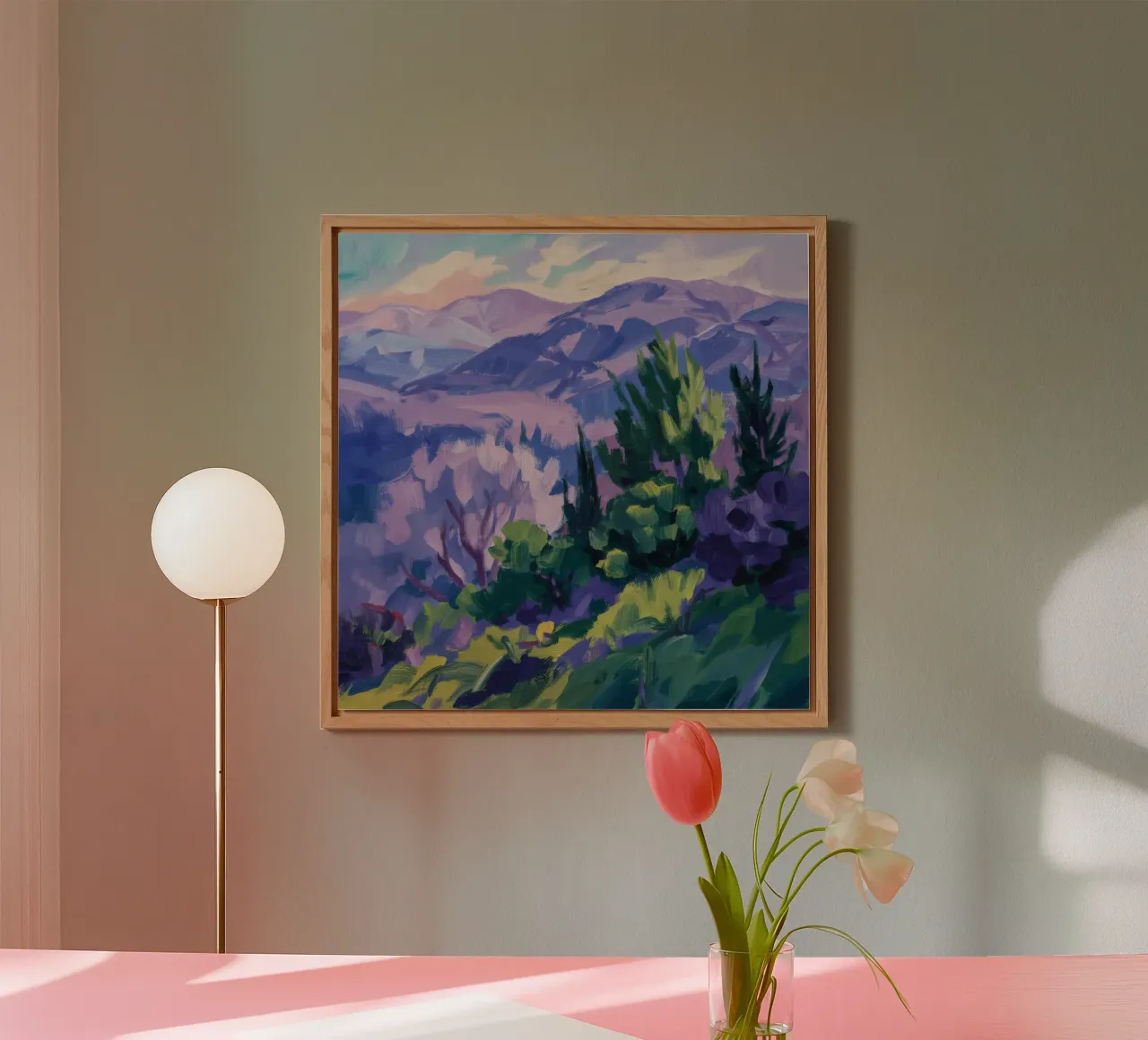 Echi di montagna viola alluminio dibond da Radiance Landscape