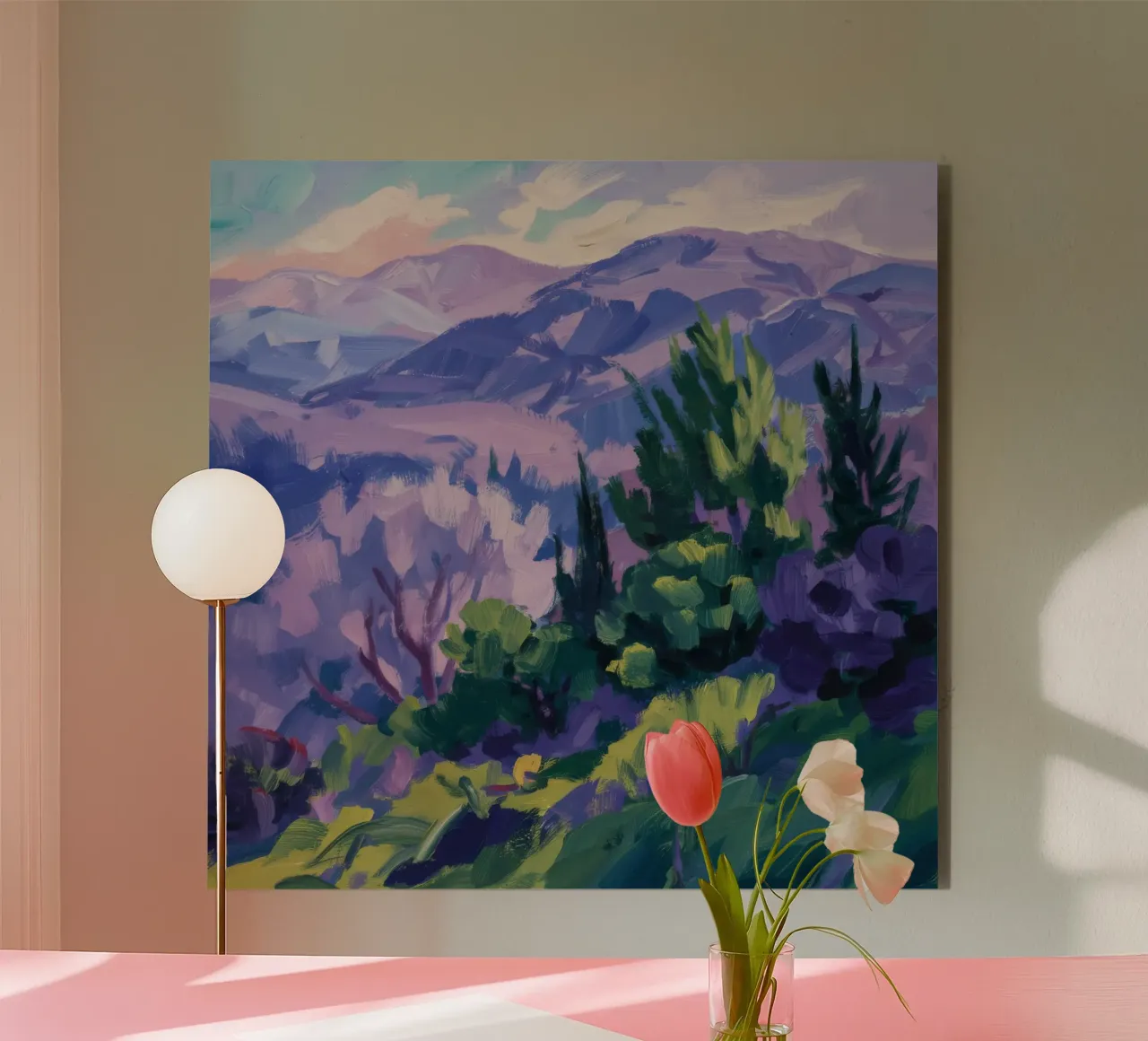 Echi di montagna viola alluminio dibond da Radiance Landscape