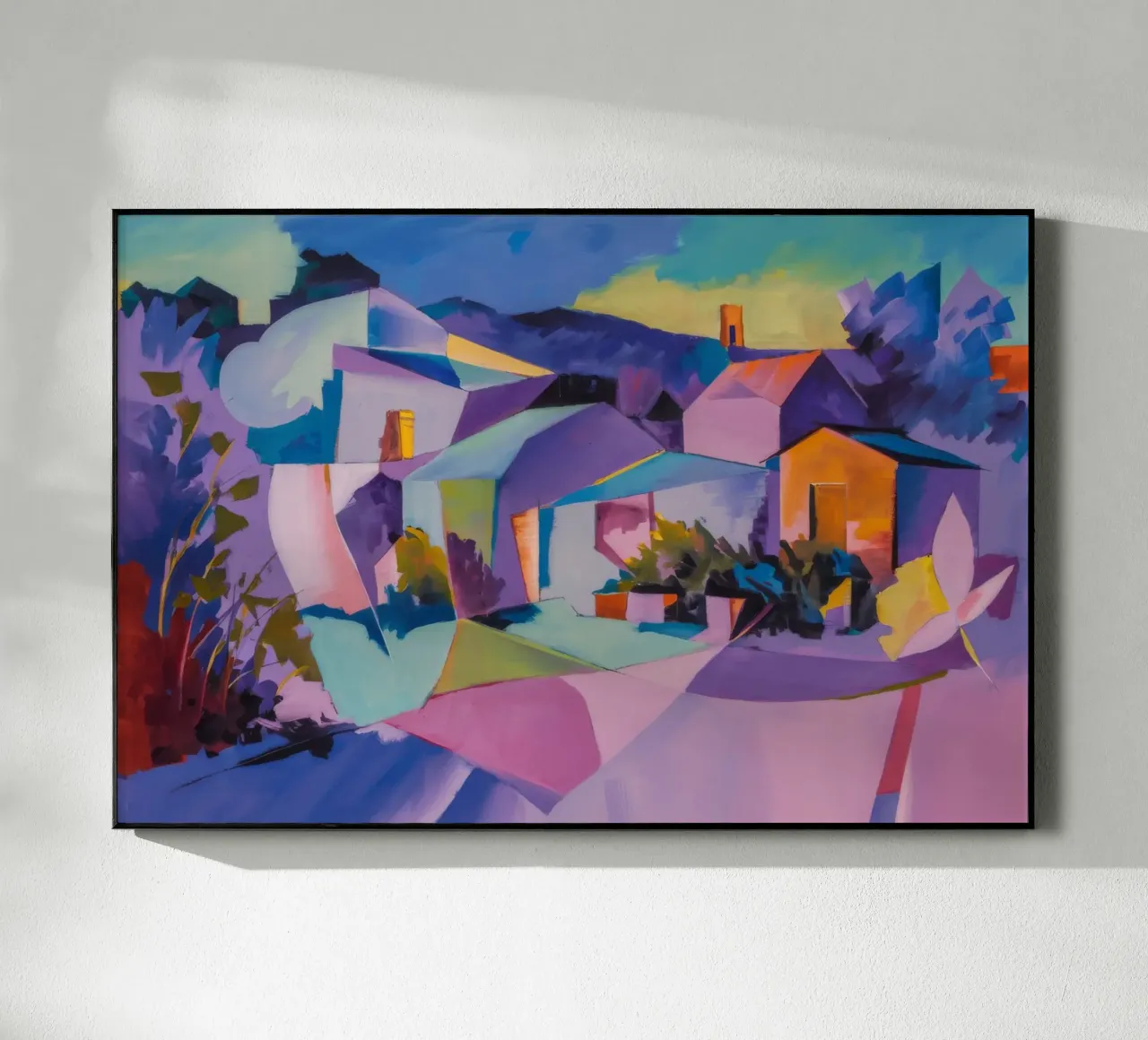Cubist Village Dream acrylic glass by Celestial Harmony