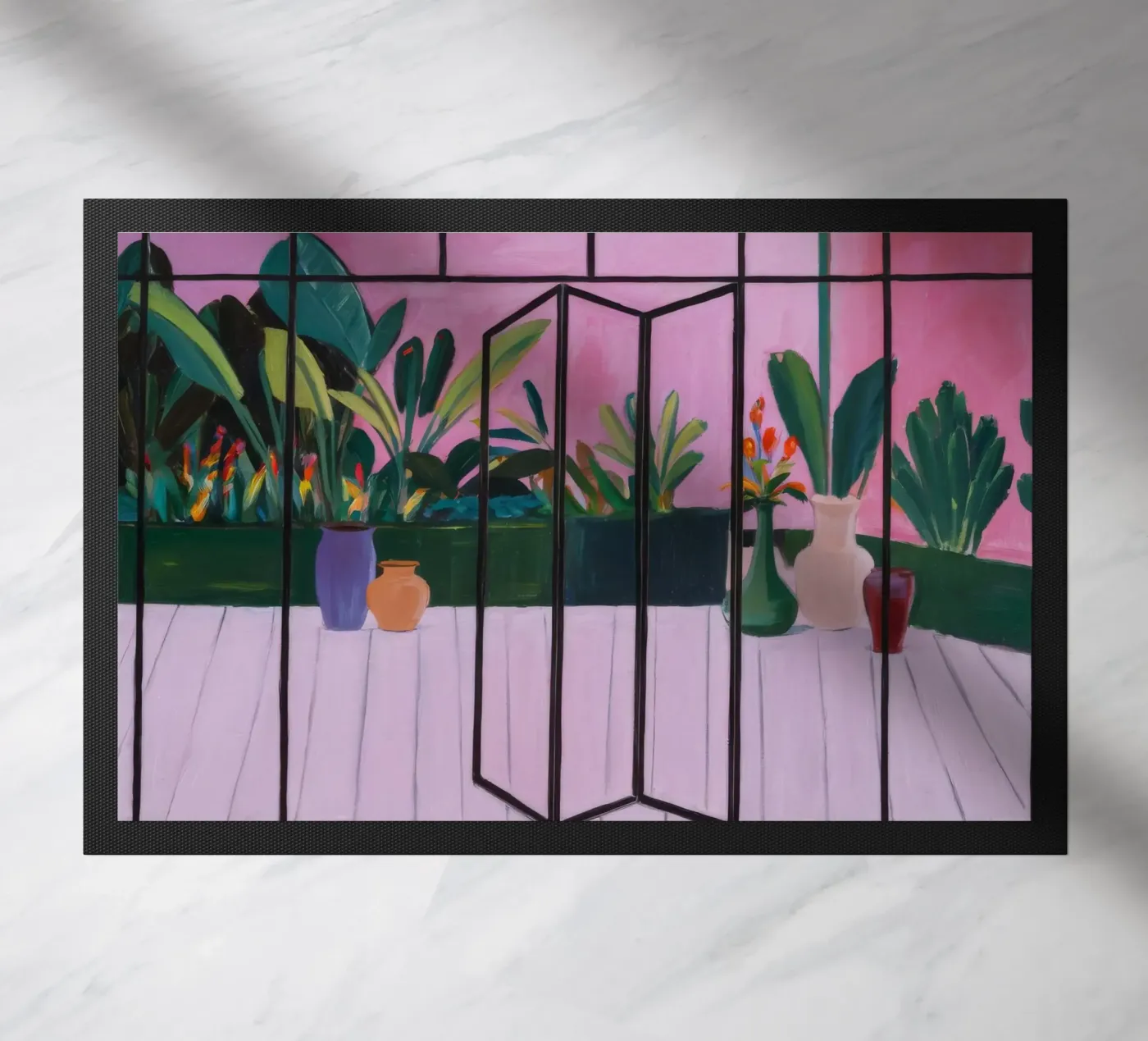 Rosy Windowed Garden paillasson de Opal Strokes