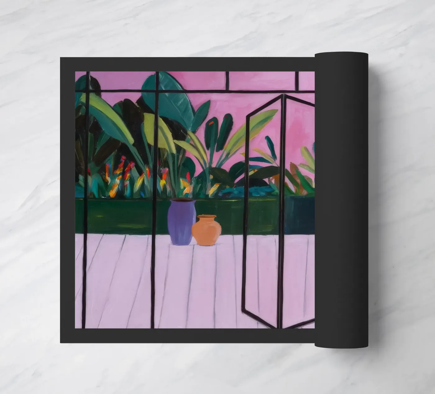 Rosy Windowed Garden paillasson de Opal Strokes