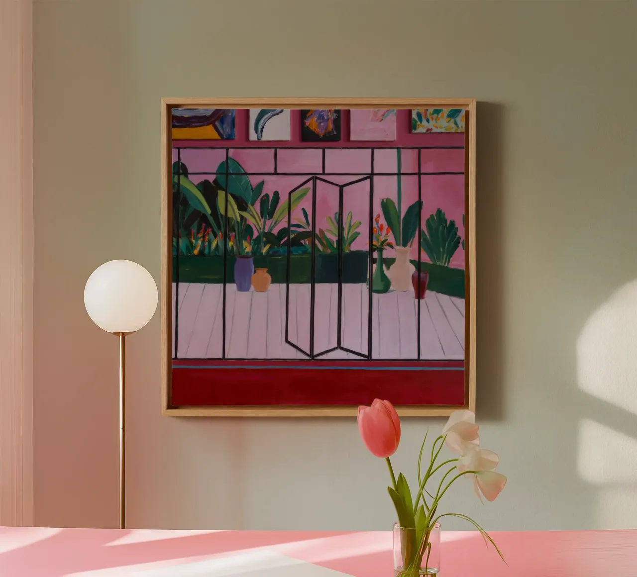Rozentuin canvas met Baklijst van Opal Strokes