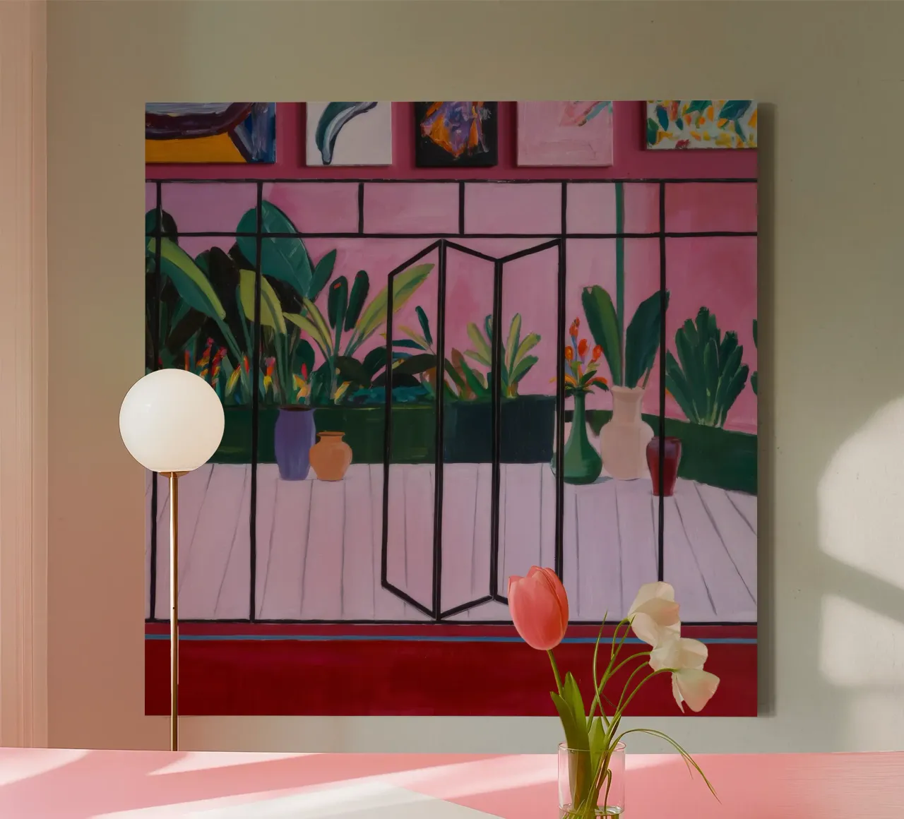 Rozentuin canvas met Baklijst van Opal Strokes