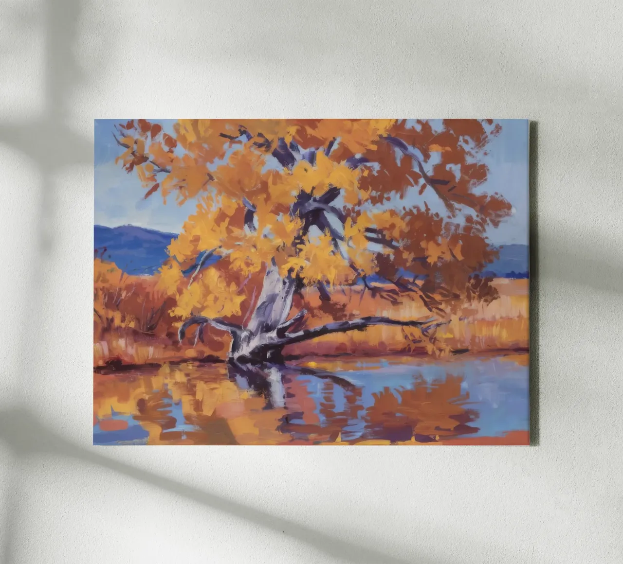 Golden River Reflection canvas by Celestial Harmony