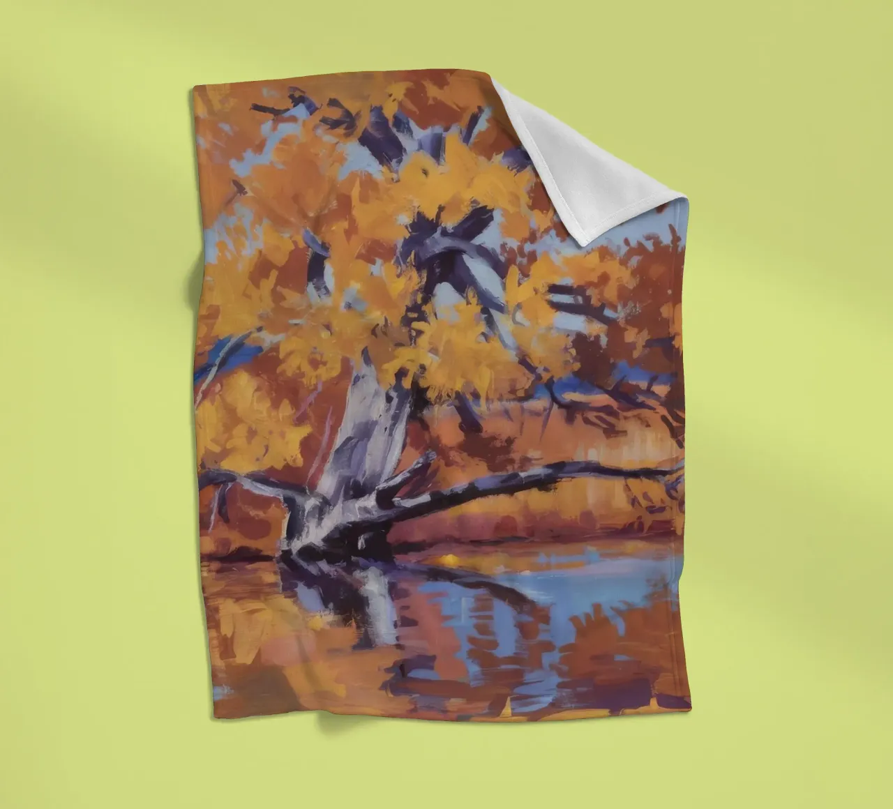 Riflesso del fiume d'oro coperta in pile da Celestial Harmony