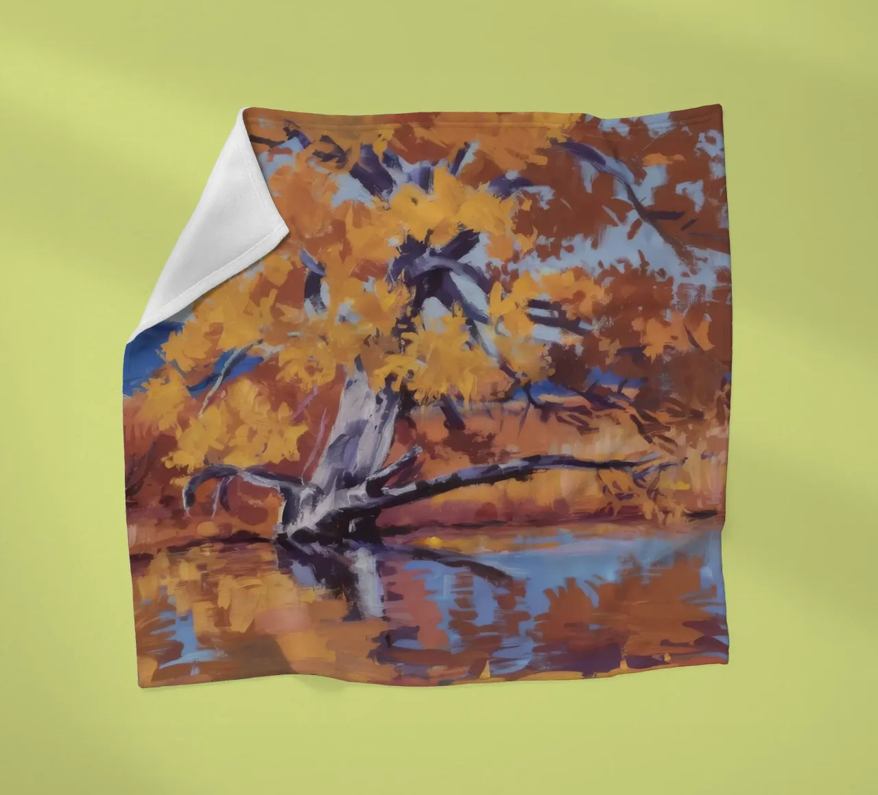Riflesso del fiume d'oro coperta in pile da Celestial Harmony