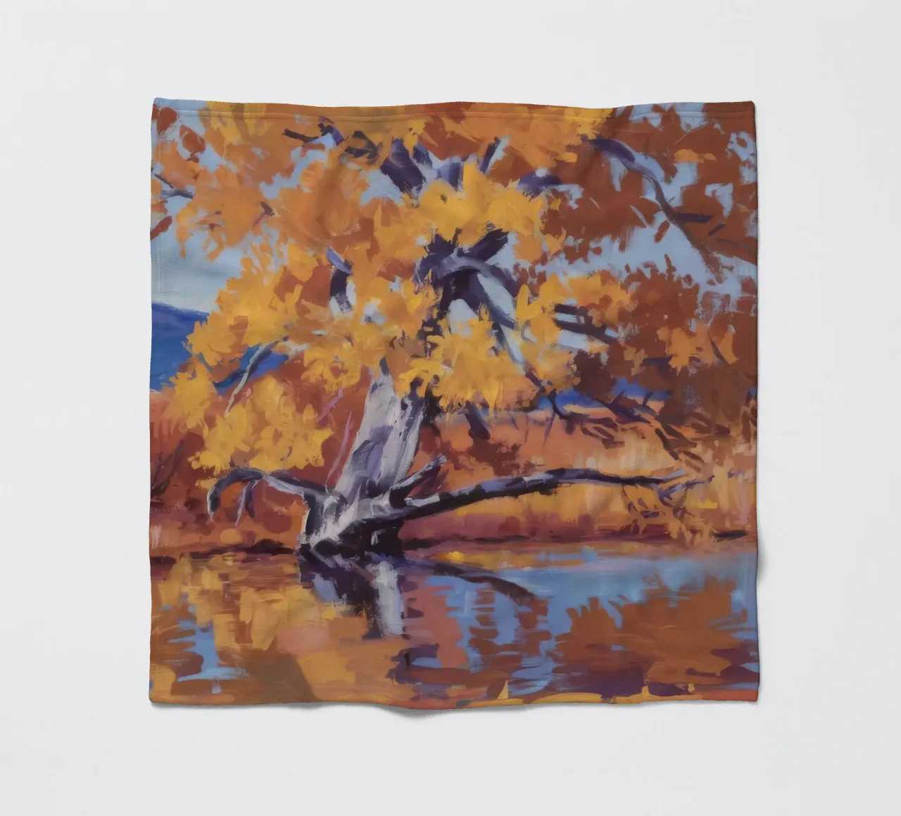 Riflesso del fiume d'oro coperta in pile da Celestial Harmony