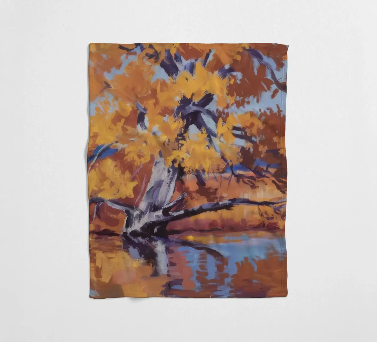 Riflesso del fiume d'oro coperta in pile da Celestial Harmony