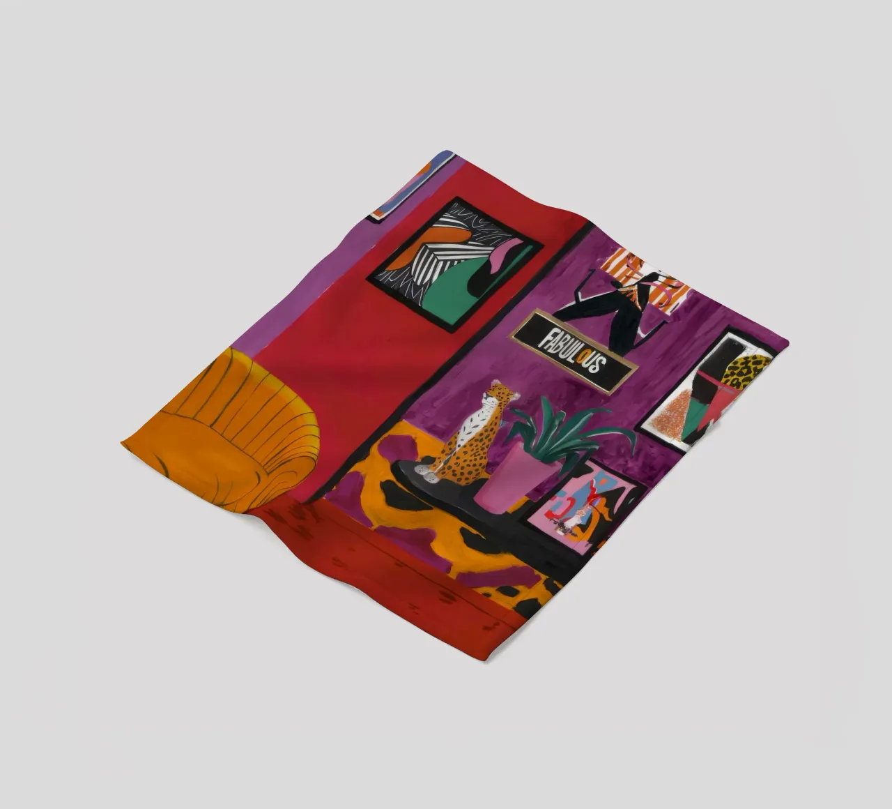 Salone viola vivo coperta in pile da Opal Strokes