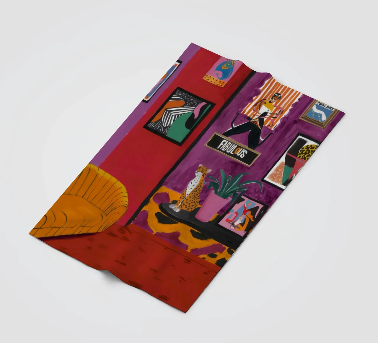 Salone viola vivo coperta in pile da Opal Strokes