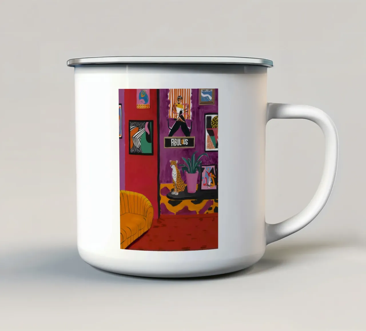 Salone viola vivo tazza in smalto da Opal Strokes