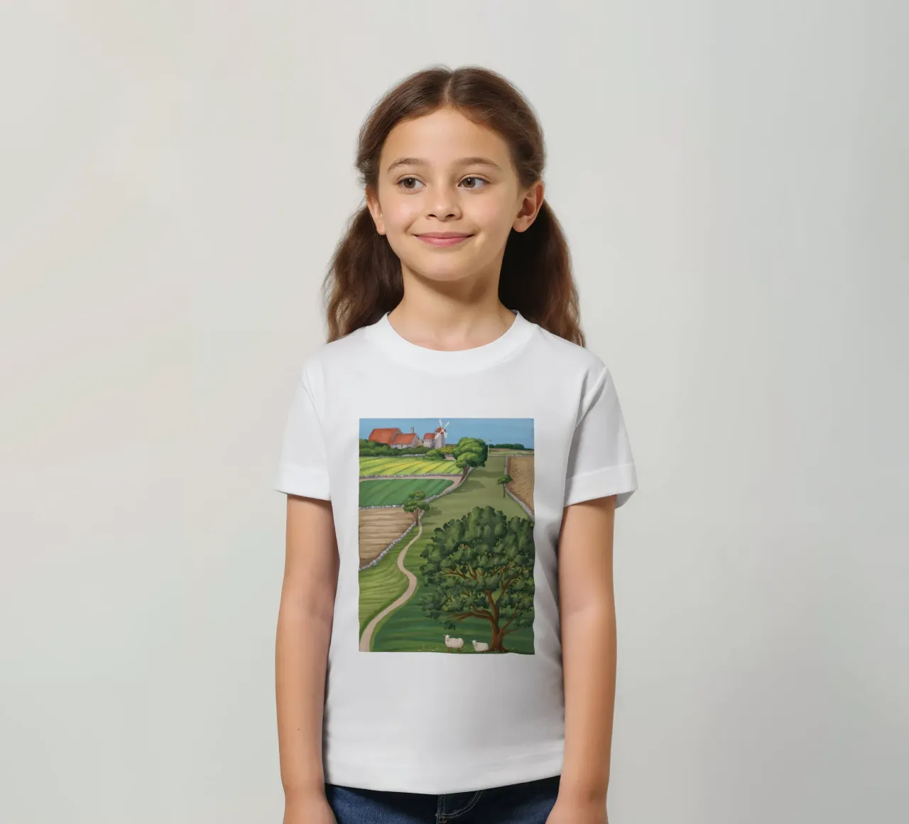 Patchwork Farmland View t-shirt bambini da Silk Palette