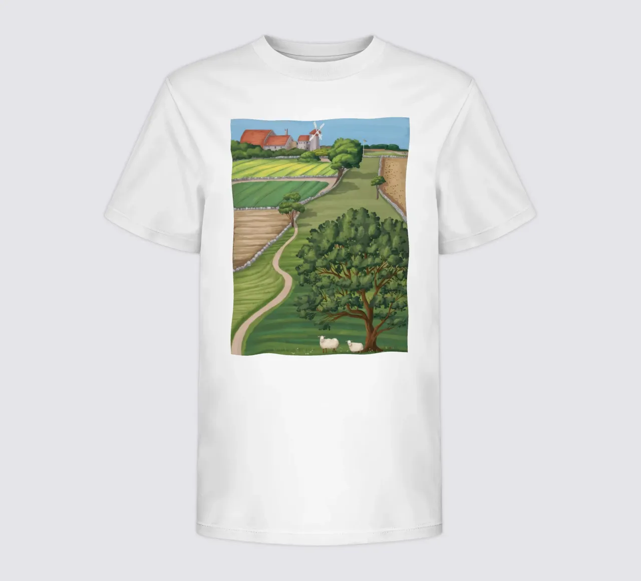 Patchwork Farmland View t-shirt bambini da Silk Palette