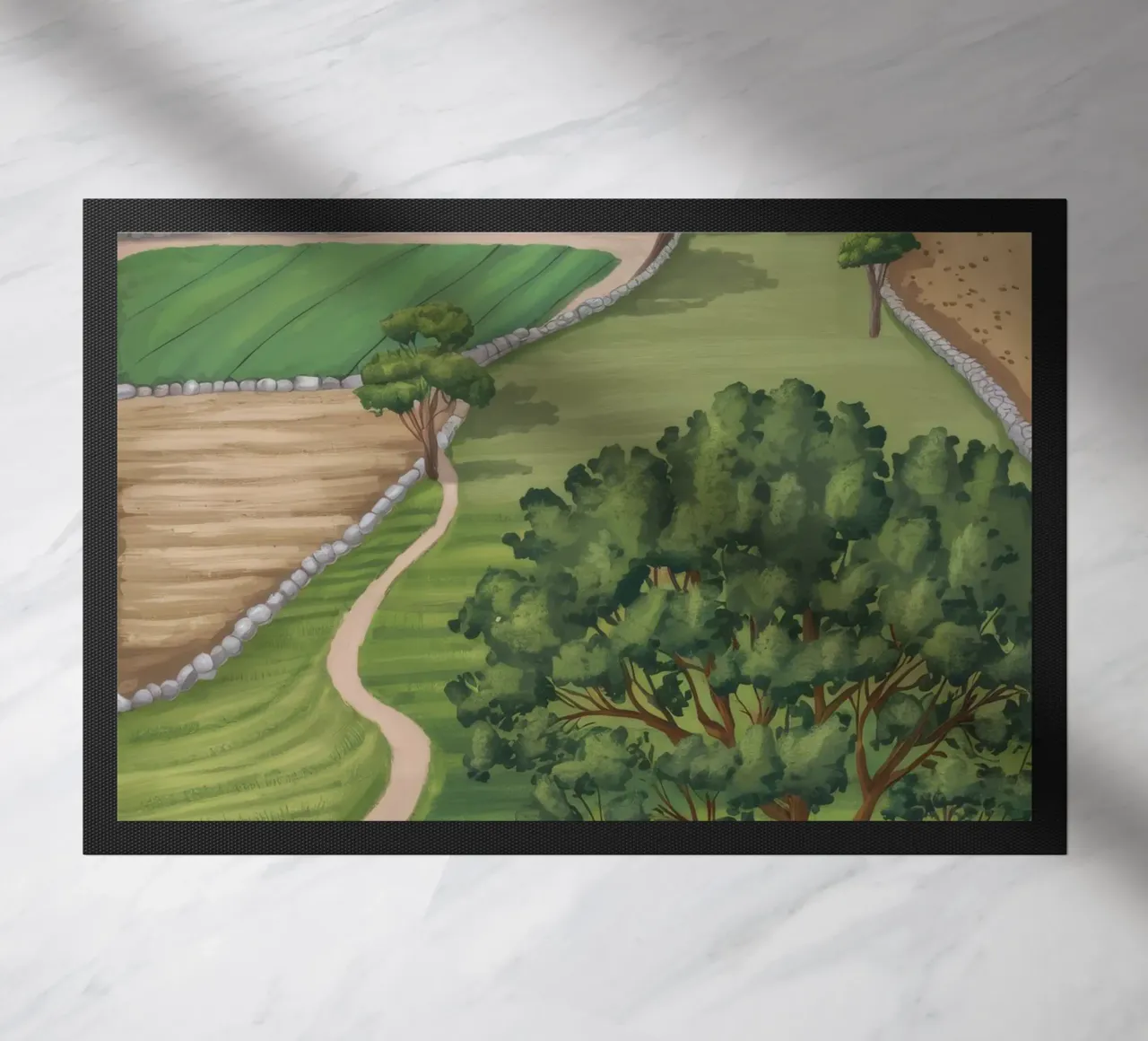 Vista sui terreni agricoli patchwork zerbino da Silk Palette