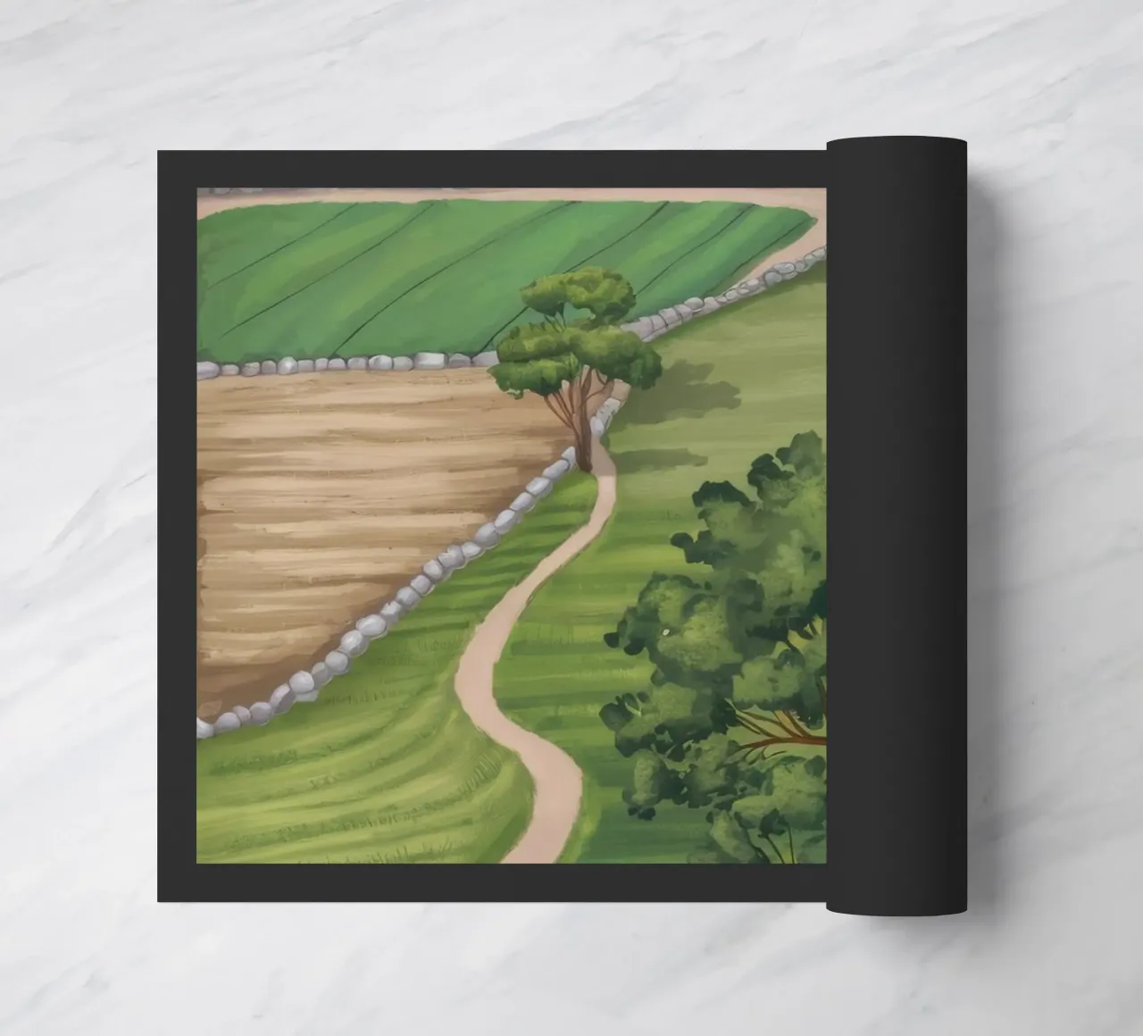 Vista sui terreni agricoli patchwork zerbino da Silk Palette