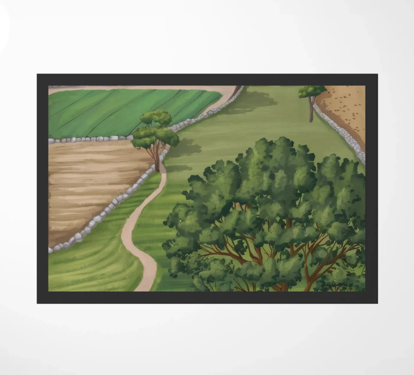 Patchwork Farmland View doormat by Silk Palette