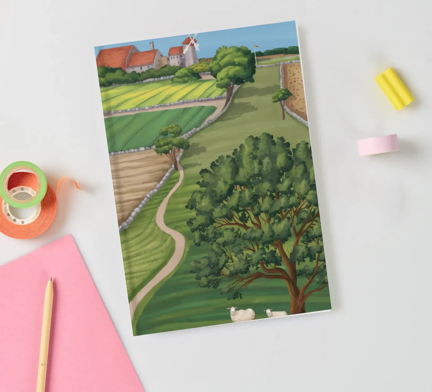 Vista sui terreni agricoli patchwork quaderno da Silk Palette