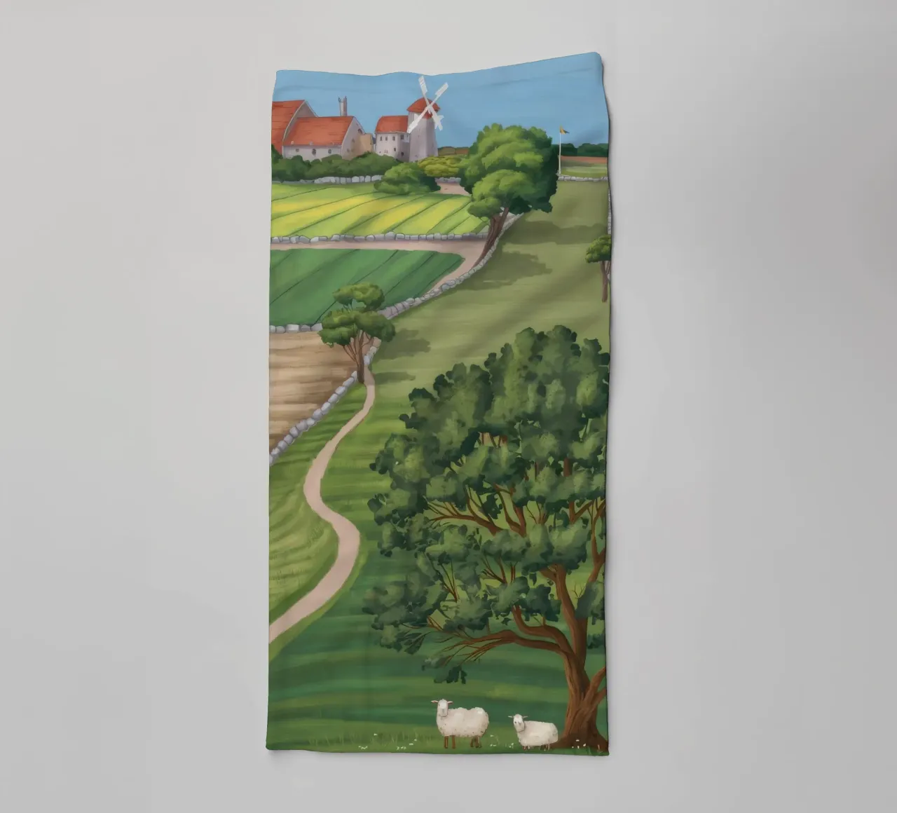 Patchwork Farmland View towel by Silk Palette