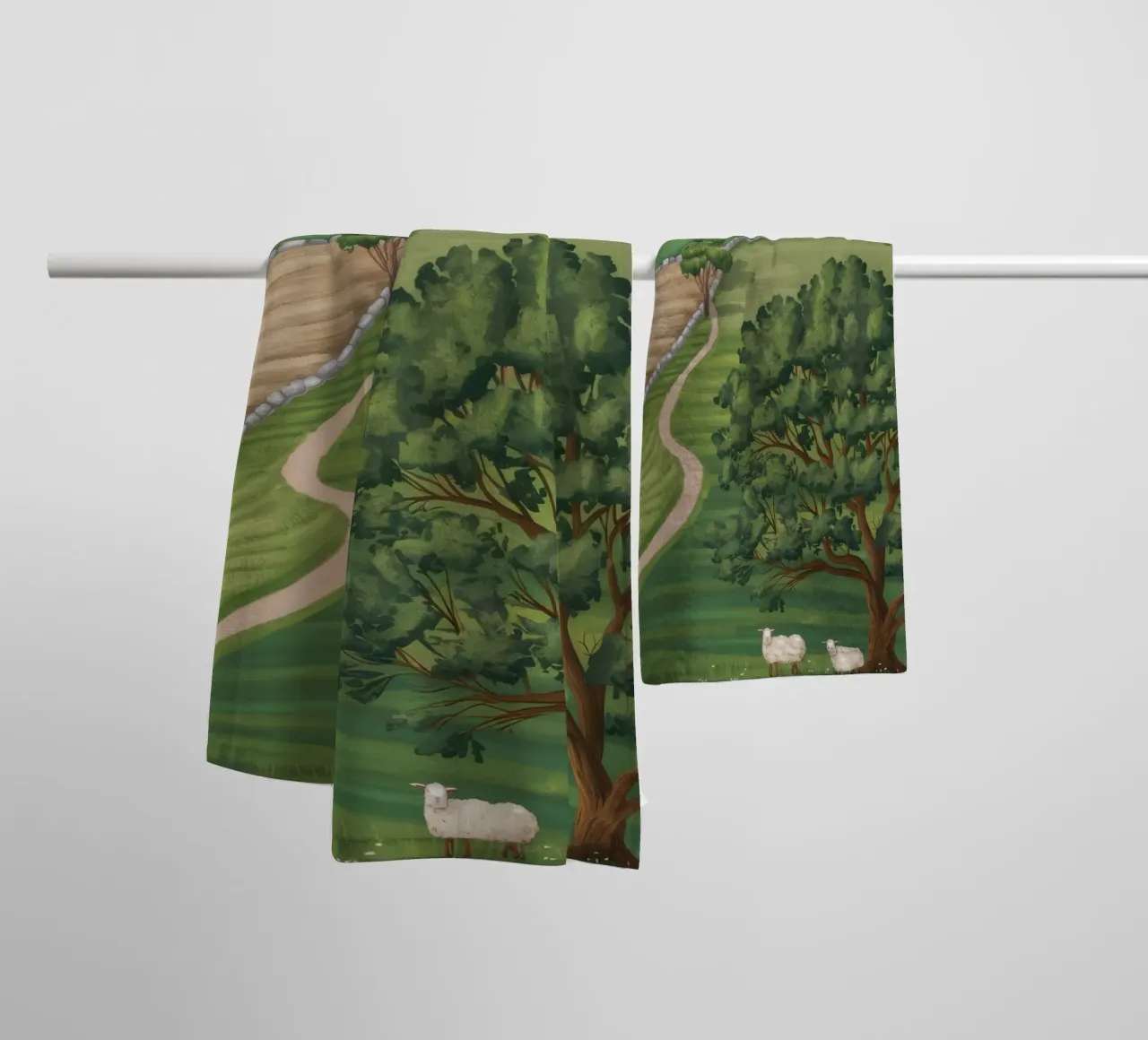 Patchwork Farmland View towel by Silk Palette