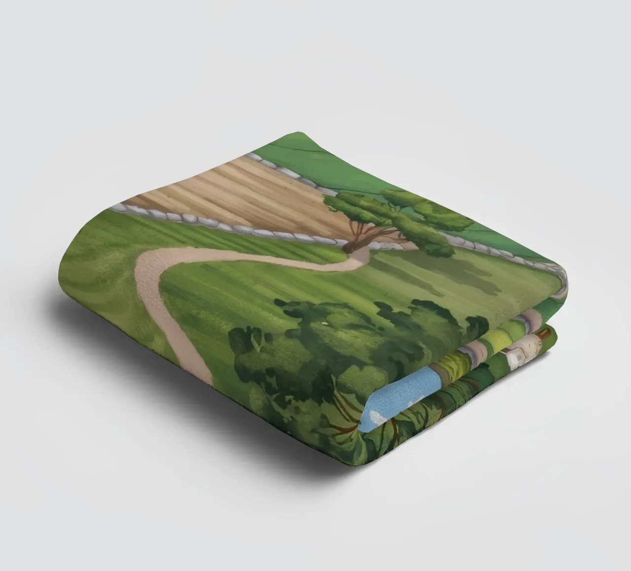 Patchwork Farmland View towel by Silk Palette