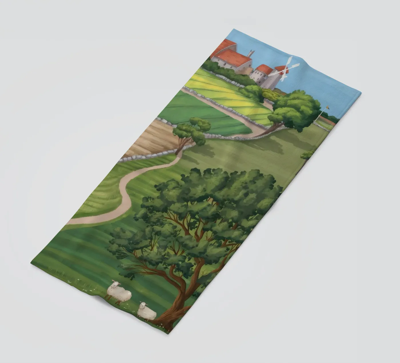 Patchwork Boerenland Uitzicht strandhanddoek van Silk Palette