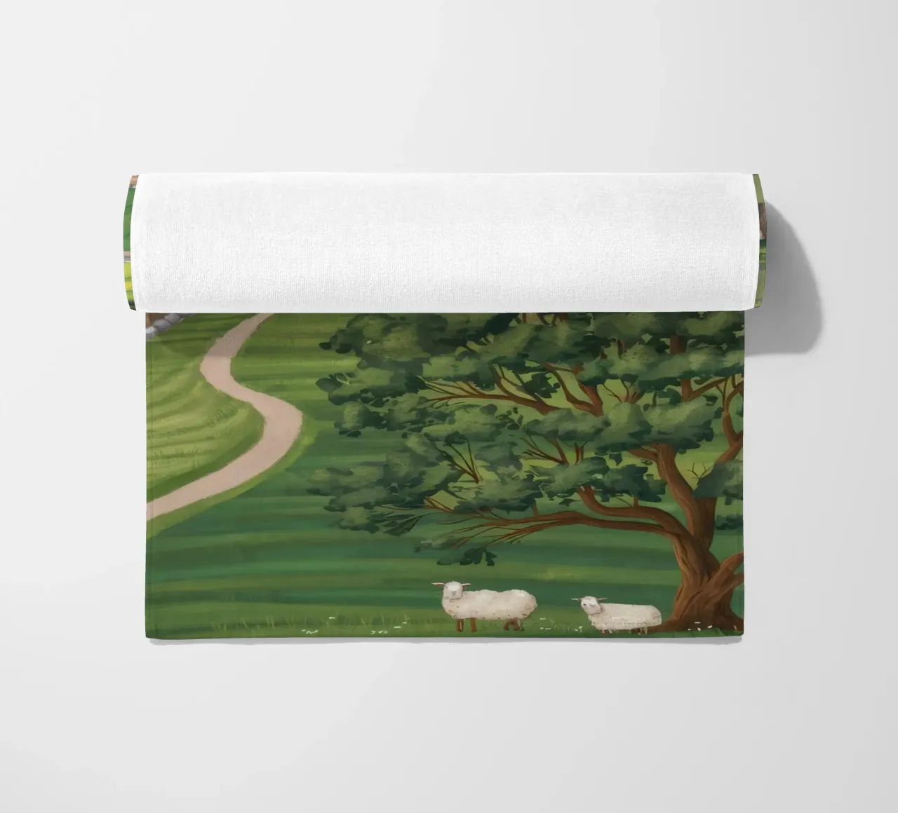 Patchwork Farmland View beach towel by Silk Palette