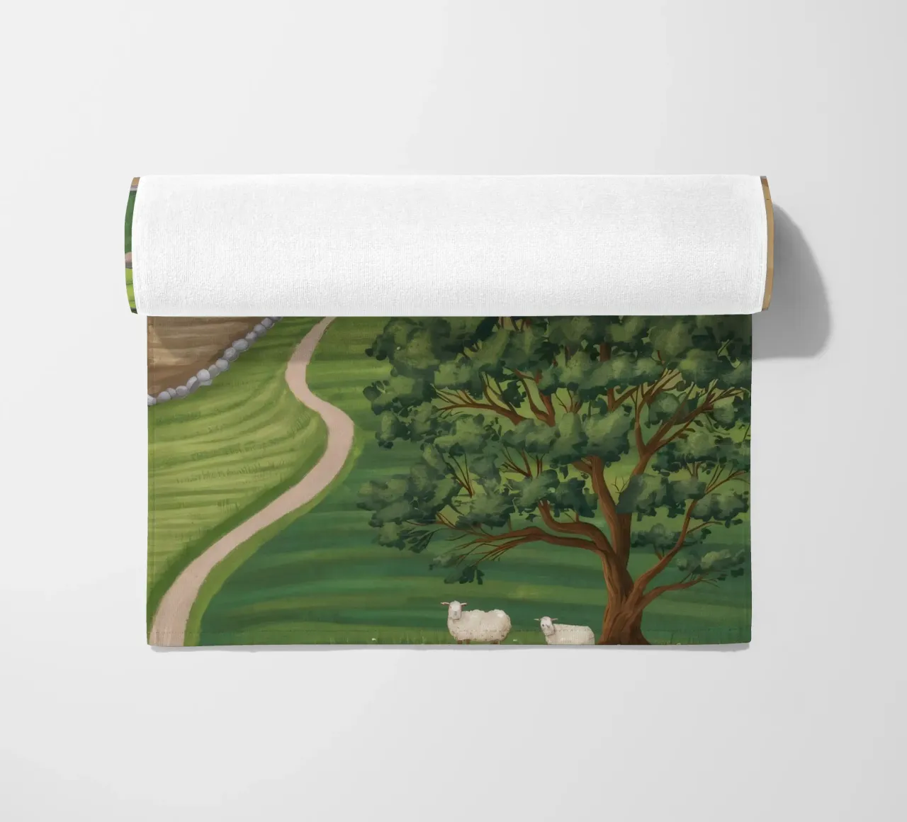 Patchwork Farmland View beach towel by Silk Palette