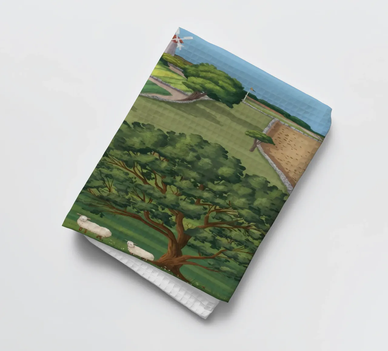 Vue sur les terres agricoles en patchwork torchon de Silk Palette