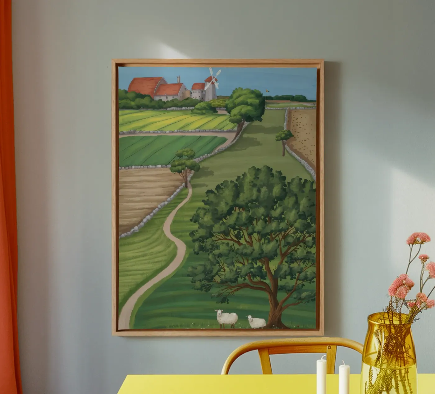 Patchwork Farmland View canvas by Silk Palette