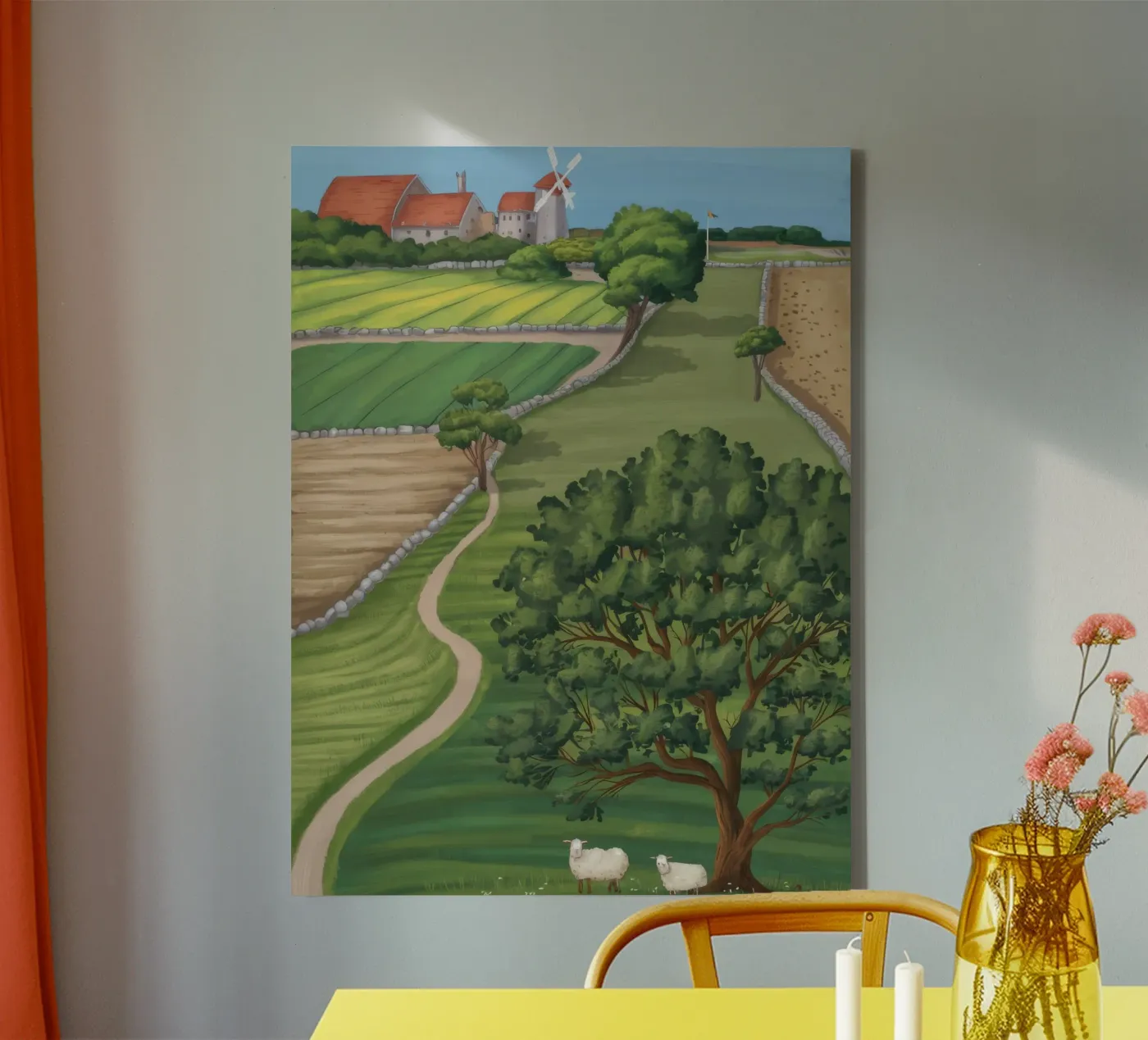 Patchwork Farmland View canvas by Silk Palette