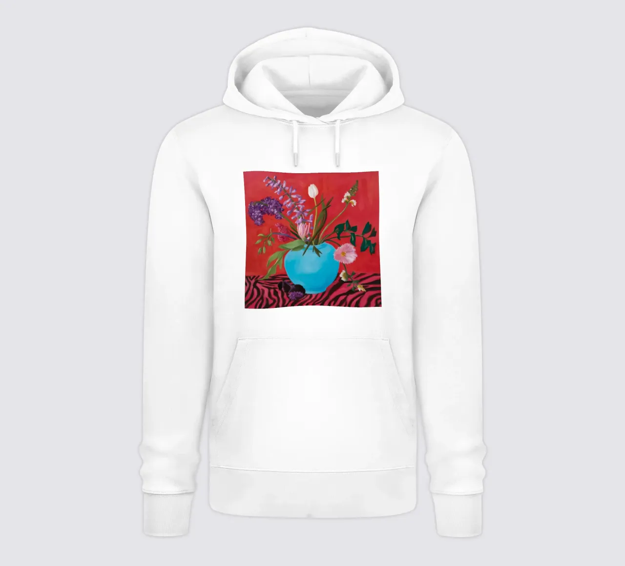 Azure Bloom Zebra felpa con cappuccio da Opal Strokes