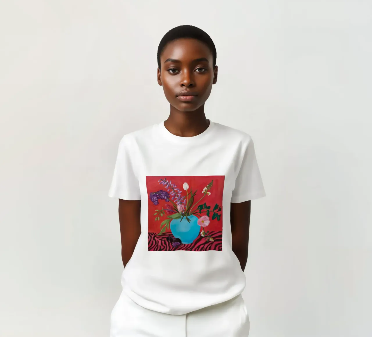 Azure Bloom Zebra t-shirt da Opal Strokes