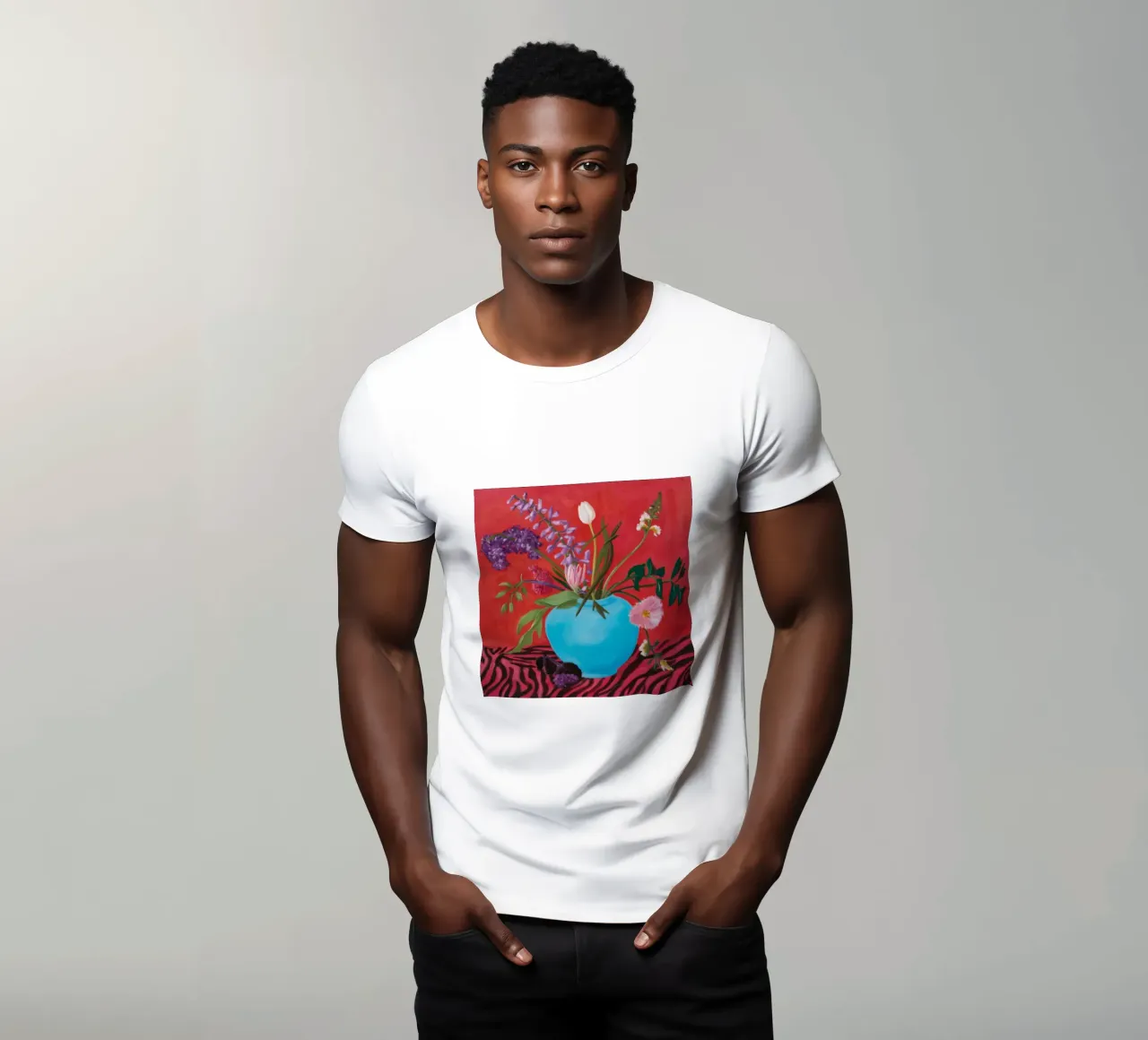 Azure Bloom Zebra t-shirt da Opal Strokes