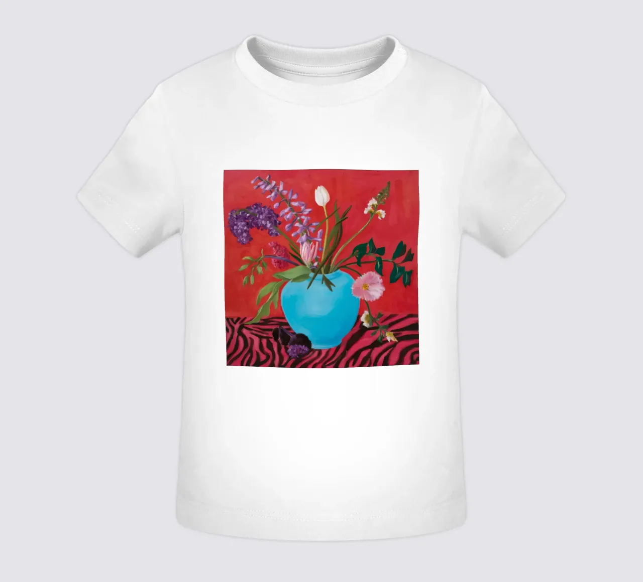 Azure Bloom Zebra maglietta neonato da Opal Strokes