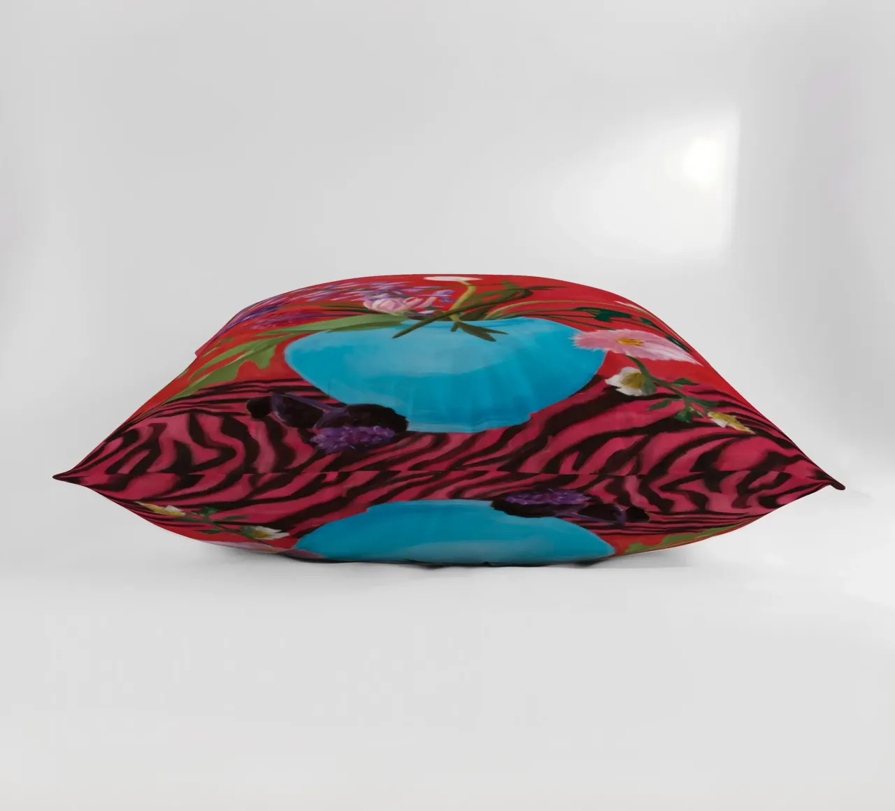 Azure Bloom Zebra cuscino da Opal Strokes