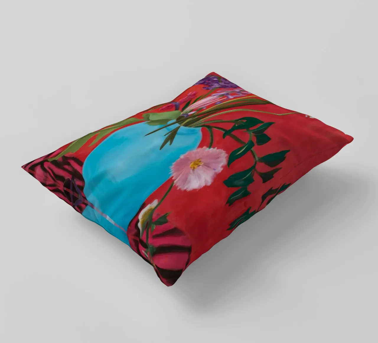 Azure Bloom Zebra cuscino da Opal Strokes