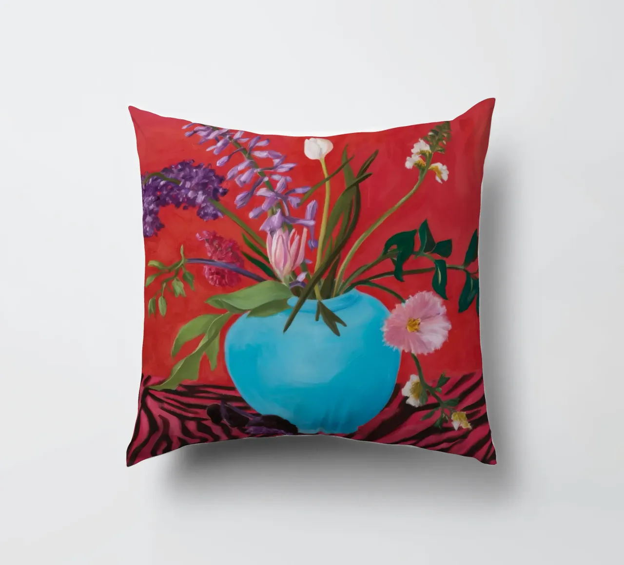 Azure Bloom Zebra cuscino da Opal Strokes