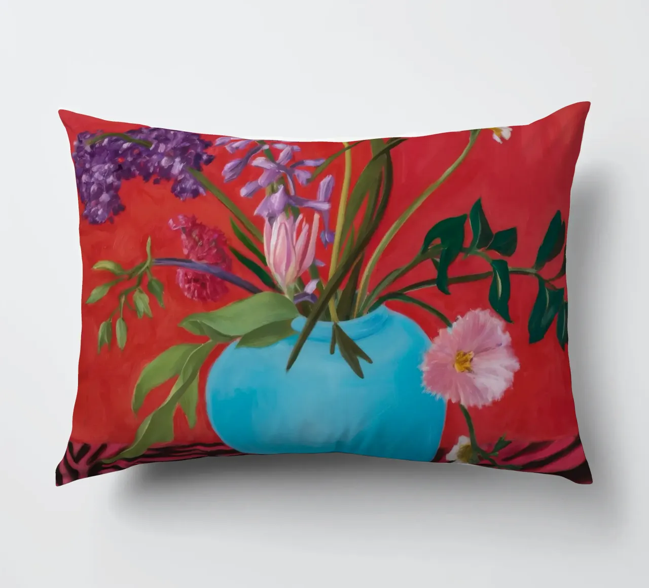 Azure Bloom Zebra cuscino da Opal Strokes