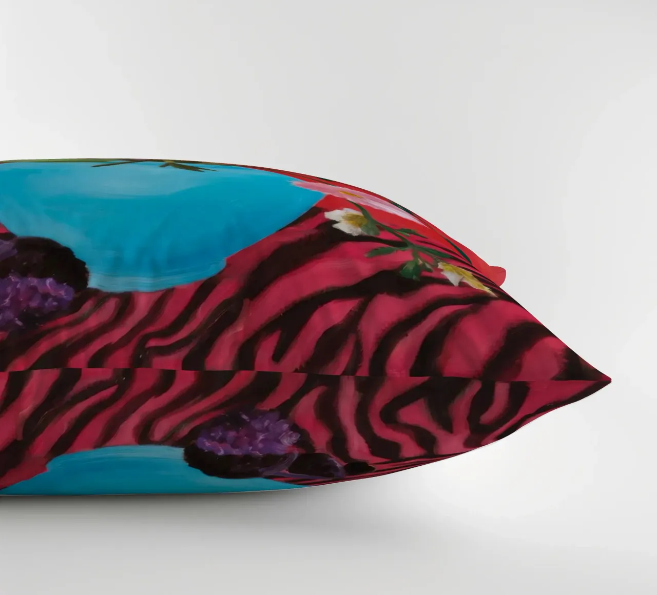 Azure Bloom Zebra cuscino da Opal Strokes