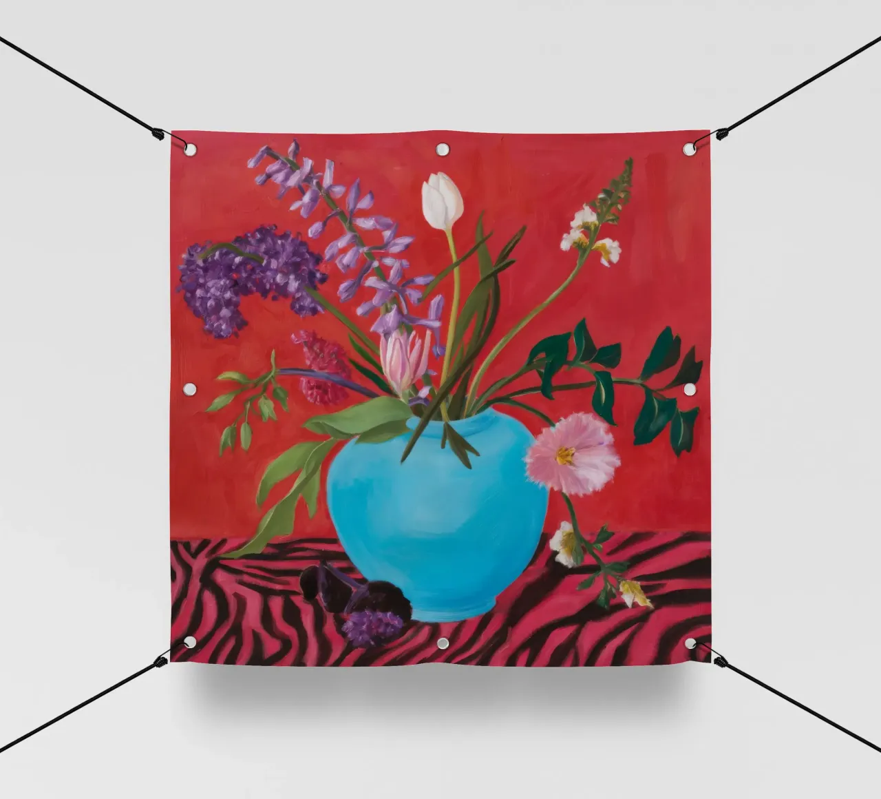 Azure Bloom Zebra telo in pvc da Opal Strokes