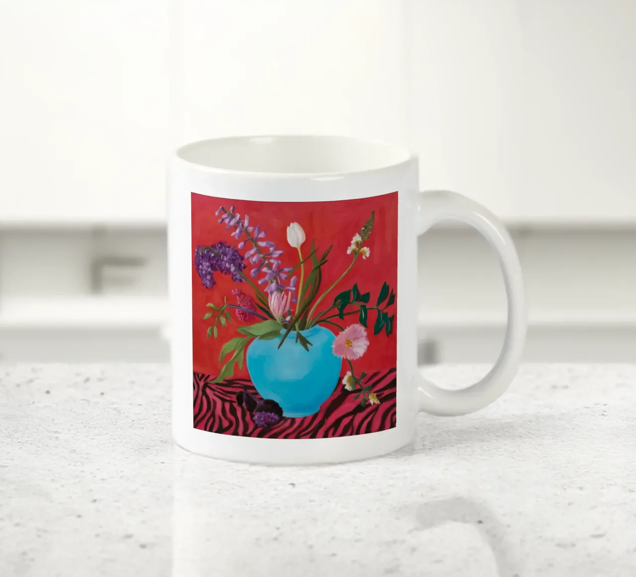 Azure Bloom Zebra tazza in ceramica da Opal Strokes